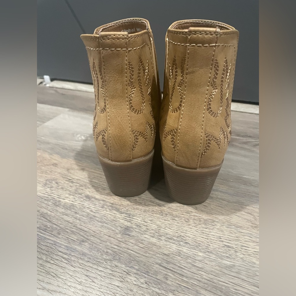 Tan Western Ankle Boots - Picture 5 of 8